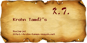 Krohn Tamás névjegykártya