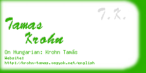 tamas krohn business card
